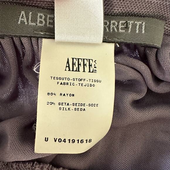 ALBERTA FERRETTI Womens Dress 10 Purple Belted Ruched Modern Evening Cocktail - Picture 8 of 14